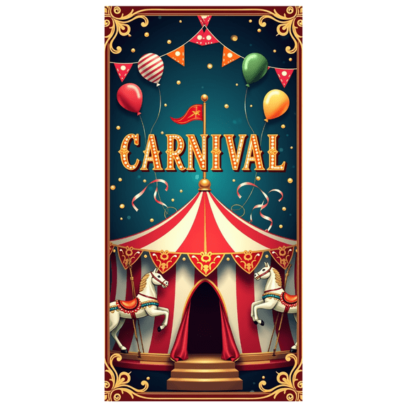 Carnival Tent Background Banner for Festival Party Supplies and Carnival Decor Backdrop Photography Props Party Decorations Event Celebration