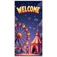 thumbnail image 1 of Carnival Tent Welcome Banner Decoration Party Backdrop Playground Background Fun Fair Ferris Wheel Outdoor Event Amusement Park Kids Celebration, 1 of 8