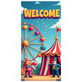 thumbnail image 1 of Carnival Tent Welcome Banner Decoration Party Backdrop Playground Background Fun Fair Ferris Wheel Outdoor Event Amusement Park Kids Celebration, 1 of 9