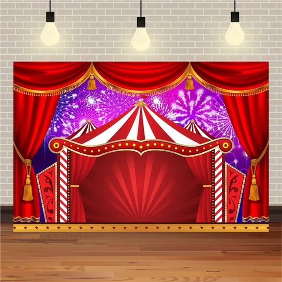 Carnival Theme Party Decorations,Carnival Decorations,Carnival Circus Photography Background Red Tent Curtain Circus Stage Theme Photo,Birthday, Carnival, Circus Theme Party Decoration(B)