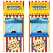 Carnival-Themed Circus Entryway Ticket Booth Door Covers 2-Count
