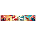 thumbnail image 1 of Carnival Themed Welcome Banner Party Backdrop Festive Lion Elephant Tent Decor Colorful Decorations for Celebration Event Photo Prop Fun Background, 1 of 8