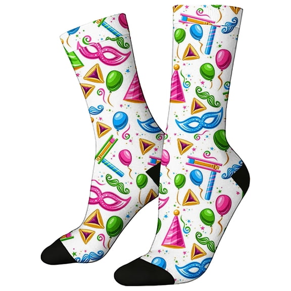 Carnival Thermal Socks for Men Knitting Fall Fashion Must Have Fluffy Fleece Funny Unisex Men's Socks Grey