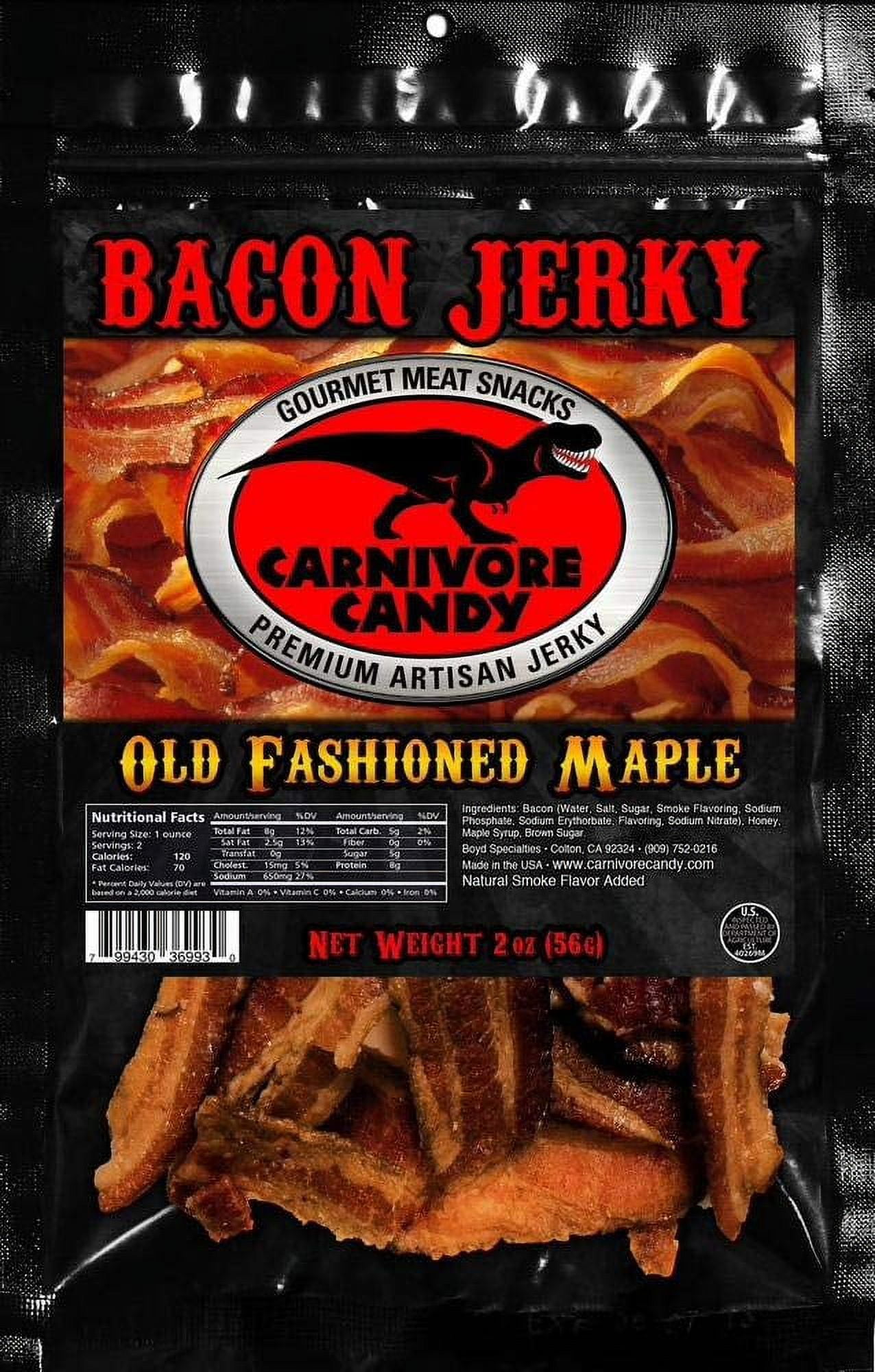 Carnivore Candy CM31 Bacon Jerkey Old Fashioned Maple 2 Oz 1 Pk