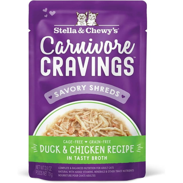 Carnivore Cravings Wet Cat Food Pouches Grain Free, Protein Rich Meal