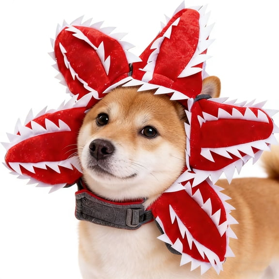 Carnivorous Flower Dog Hat,Adjustable Pet Headpiece,Funny Cosplay Photo Prop Fits Small,Medium & Large Breeds,Soft Pet Accessory with Comfortable Fit .