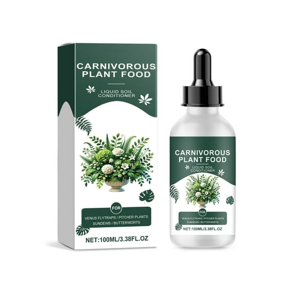 Carnivorous Plant Food, Nutrient-Rich Liquid Fertilizer for Venus Fly Traps & Pitcher Plants, Promotes Growth & Improves Absorption, Easy-to-Use Dripper Bottle, Organic Plant Food Supplement