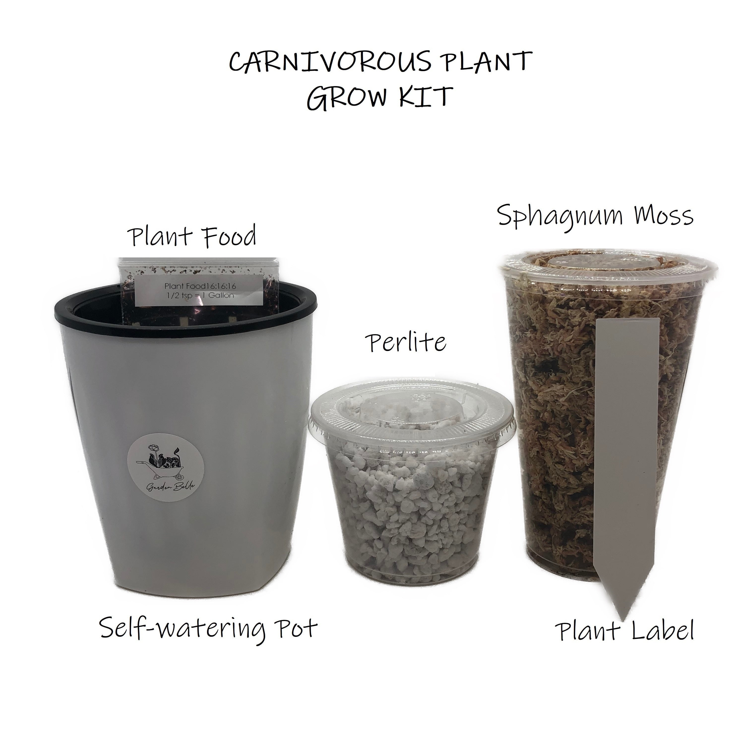 Carnivorous Plant Growing Kit with Selfwatering Pot, Soil and Maxsea