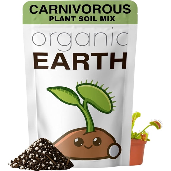 Carnivorous Plant Mix 1 QT - Plant Food Peat Moss & Perlite for Carnivorous Plants - Terrarium , Pitcher Plant , Venus Fly Trap
