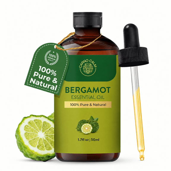 Carno Calm Bergamot Essential Oil | 100% Pure And Natural Oil | for Aromatherapy | Skin And Hair | Soap & Candle Making | 1.7 fl Oz