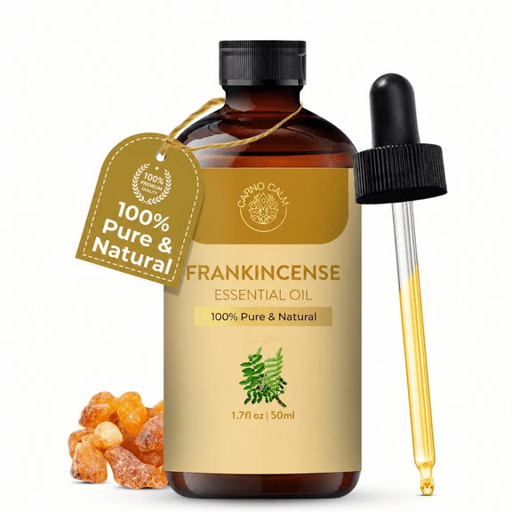 Carno Calm Frankincense Essential Oil | 100% Pure Natural Frankincense Oil | Woody Earthy Aroma for Diffuser, Skin & Hair | Aromatherapy | 1.7 fl Oz