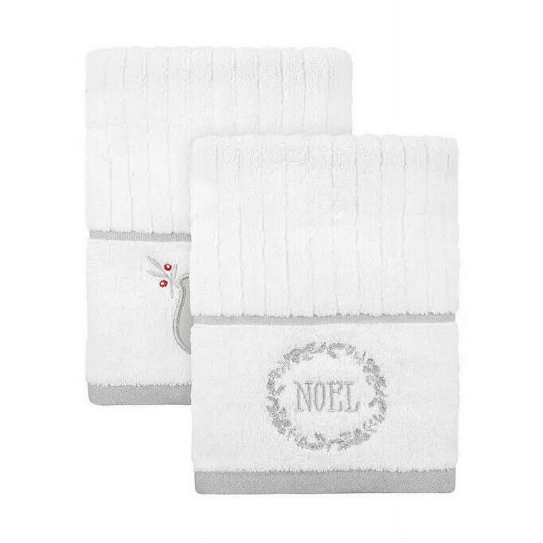 Caro Home Chateau Royal Noel Hand Towel Set White Silver Walmart