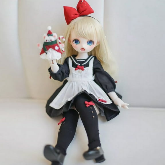 Caroca 1/4 BJD Doll SD Dolls Ball Jointed Doll Cartoon Eyes Face Makeup Wigs Clothes Full Set Handmade Gift