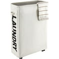 thumbnail image 1 of Caroeas 22" Rolling Slim Laundry Basket with Stand Foldable Waterproof Cover, Laundry Hamper on Wheels Tall Thin Dirty Cotton Corner Bin for Home, 1 of 6