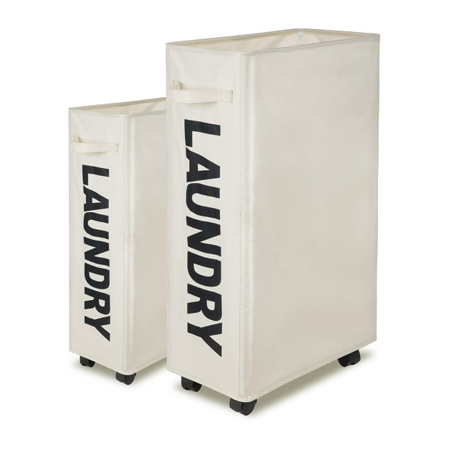 Caroeas 27.5'' Tall Slim Plus Laundry Basket, Waterproof Cloth Hamper