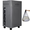 thumbnail image 1 of Caroeas 30'' Pro+ Extra Large Rolling Laundry Basket with wheels, Collapsible Laundry Hamper on Wheels Tall Thin Narrow Foldable Storage Bins for Corner, Gray, 1 of 5