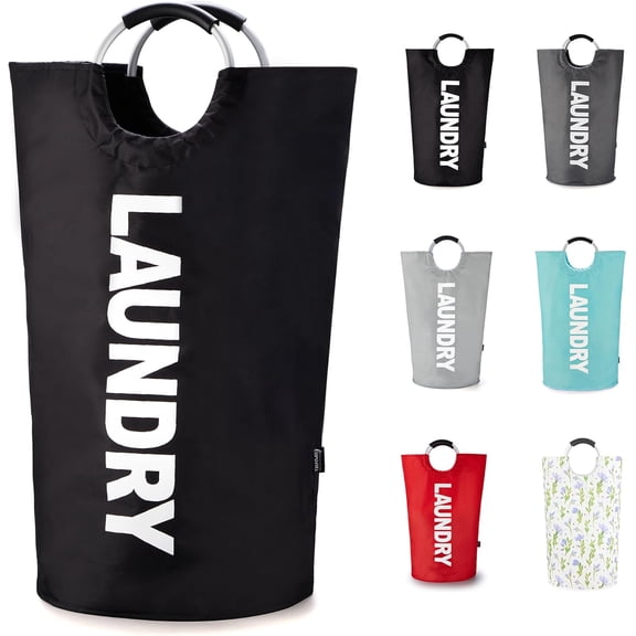 Caroeas 90L Laundry Basket (13 Colors), Waterproof Hamper, Bag with Padded Handles, Clothes Hamper Stands Up Well, Collapsible Easy Storage