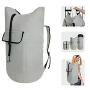 Caroeas Extra Large 125L Laundry Bag with Strong Adjustable Shoulder Straps, Laundry Backpack with Drawstring Closure, Laundromat Bag for Travel, College, Laundromat and Apartment, Dark Gray