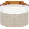 thumbnail image 1 of Caroeas Spacious and Versatile Storage Laundry Baskets with Handles, Brown and White, 1 of 5