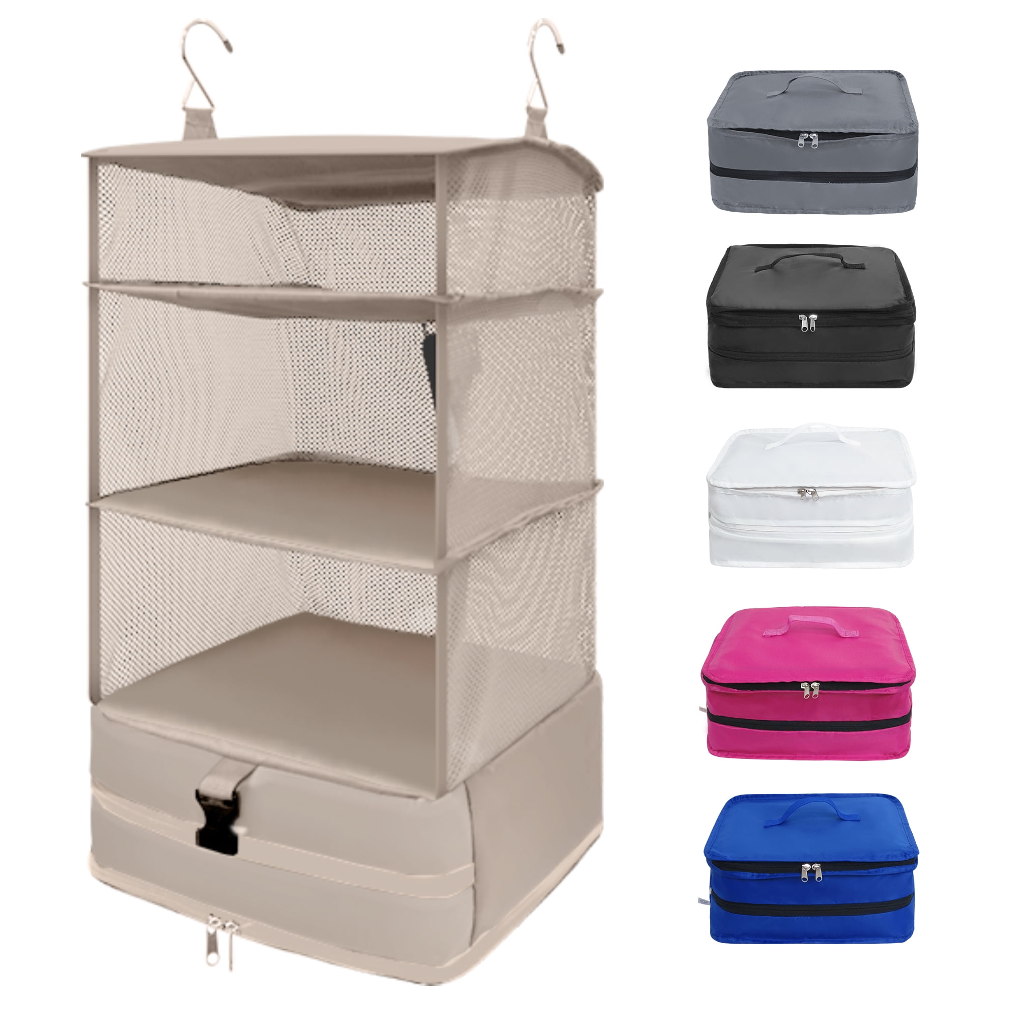 Caroeas XLarge Portable Hanging Travel Shelves, Packing Cube Organizer