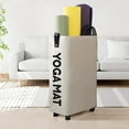 thumbnail image 1 of Caroeas Yoga Mat Storage Rack, 22’’ Large Yoga Mat Holder Accessories, Home Gym Equipment Storage Yoga Mats, Workout Equipment Organization with Wheels, White, 1 of 7