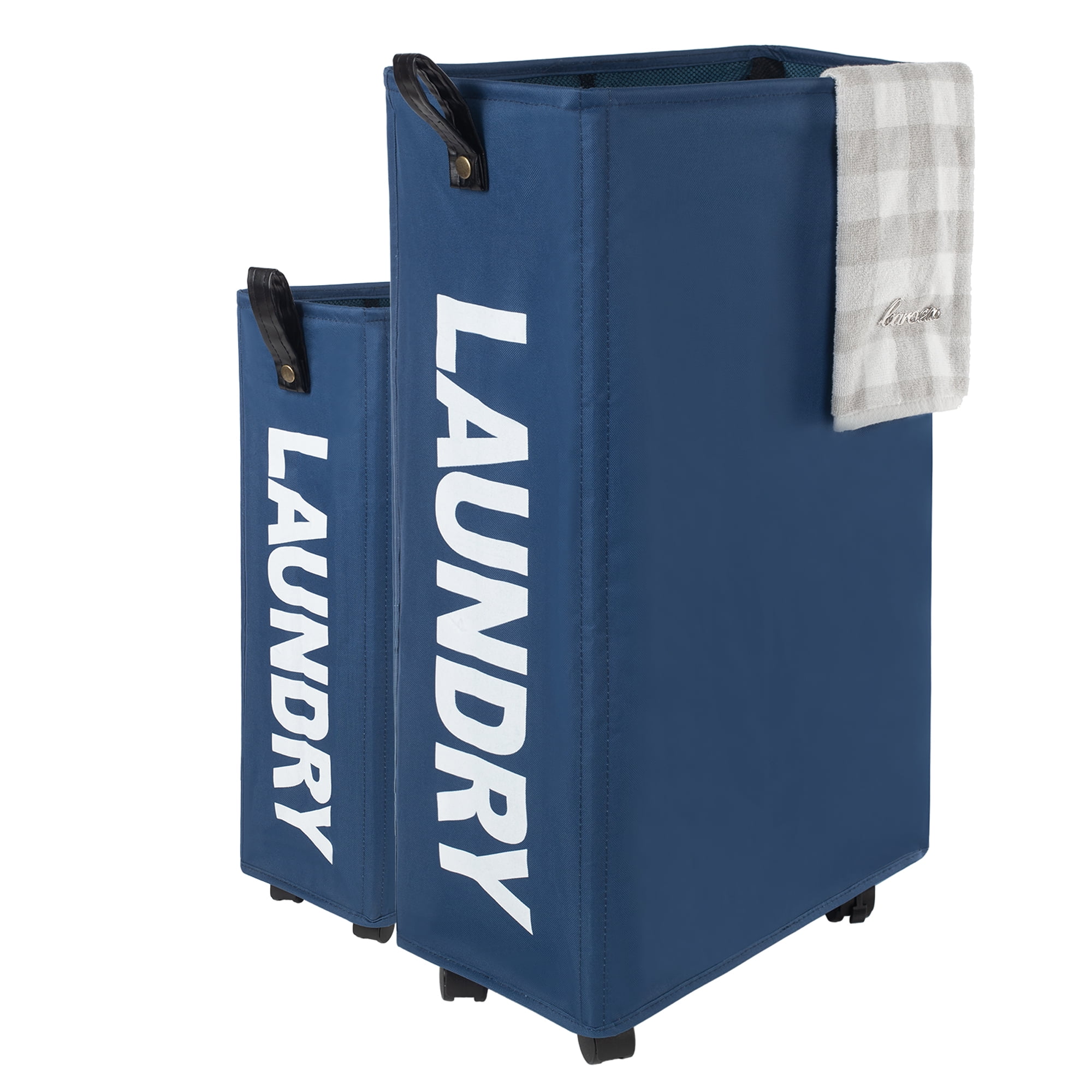 "Caroeas ExtraLarge Mobile Laundry Hamper, 27"" Folding Basket with