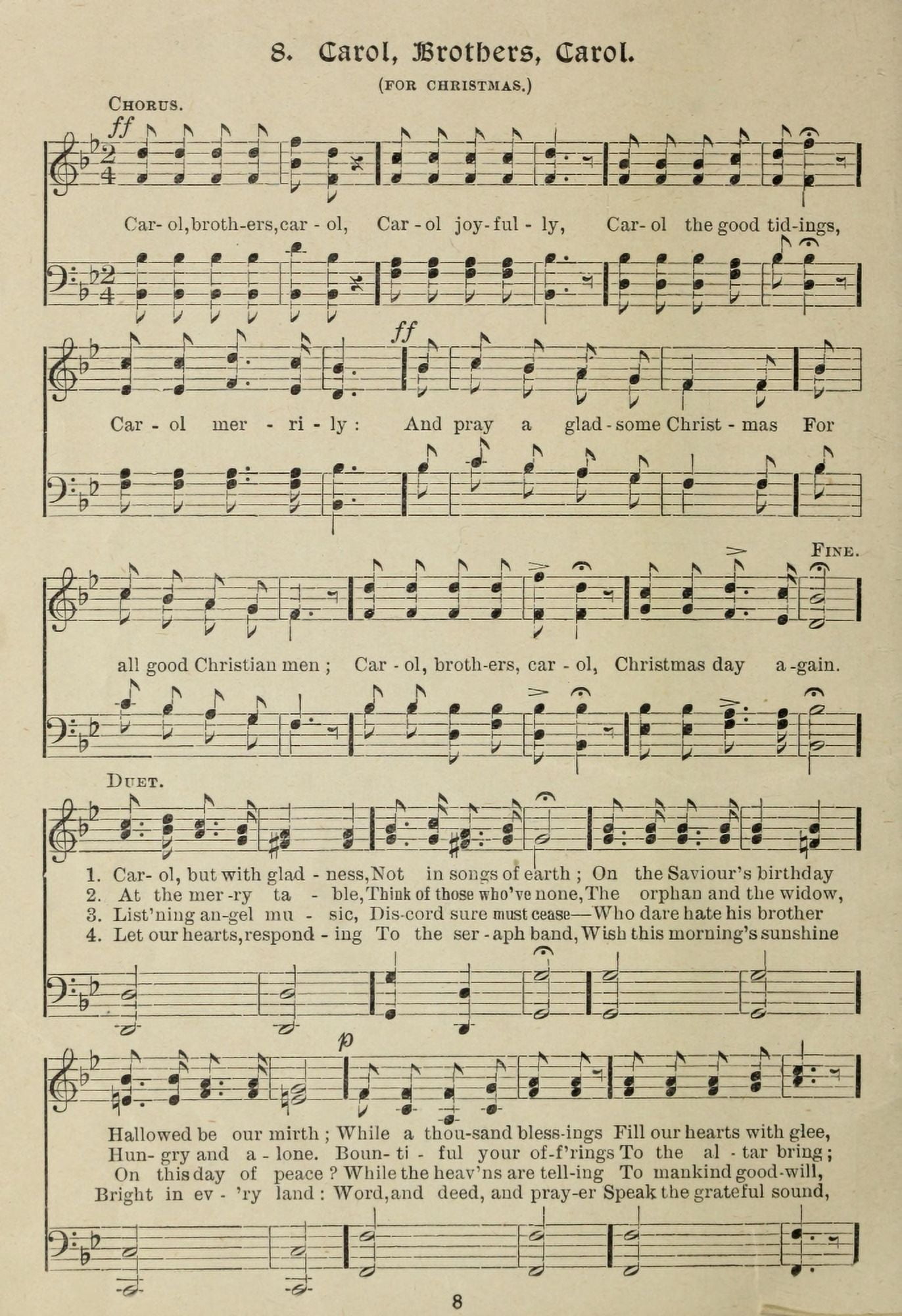 Carol Brothers Carol 1 Gems of Christmas Song 1910 Canvas Art -  (24 x 36)