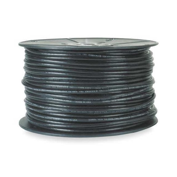 Carol Coaxial Cable,RG-58/AU,1000 ft.,Black C1178A.21.01