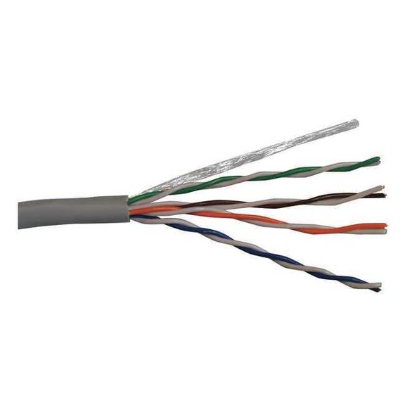 Carol Cable,Cat 5e,24 AWG,1000 ft,Gray CR5.30.10