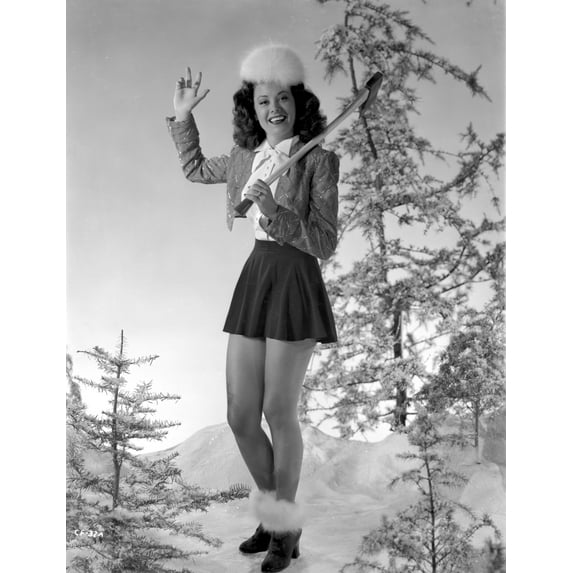 Carol Forman Waving in Snow with Axe Photo Print (8 x 10)