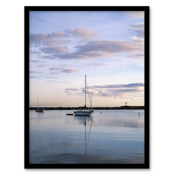 Carol M Highsmith Block Island Sailboat Sunset Photo Framed Wall Art Print A4