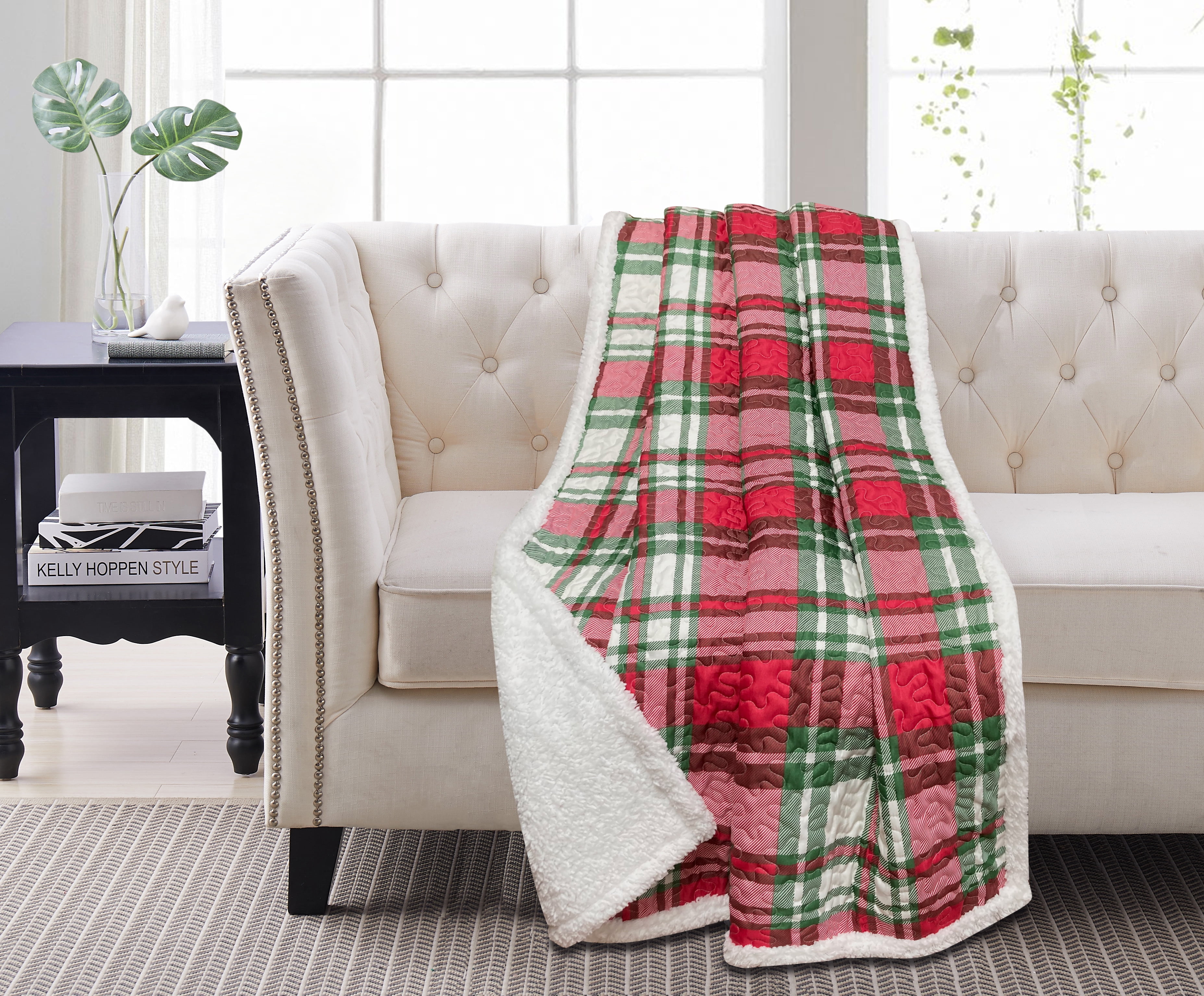 Carol Plaid Sherpa Throw