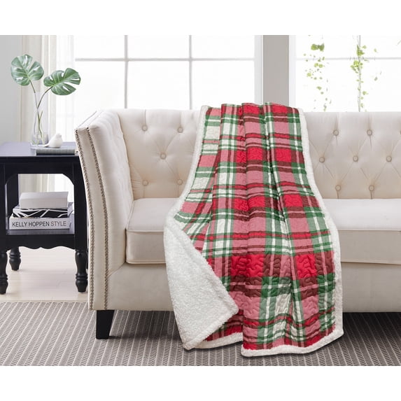 Carol Plaid Sherpa Throw