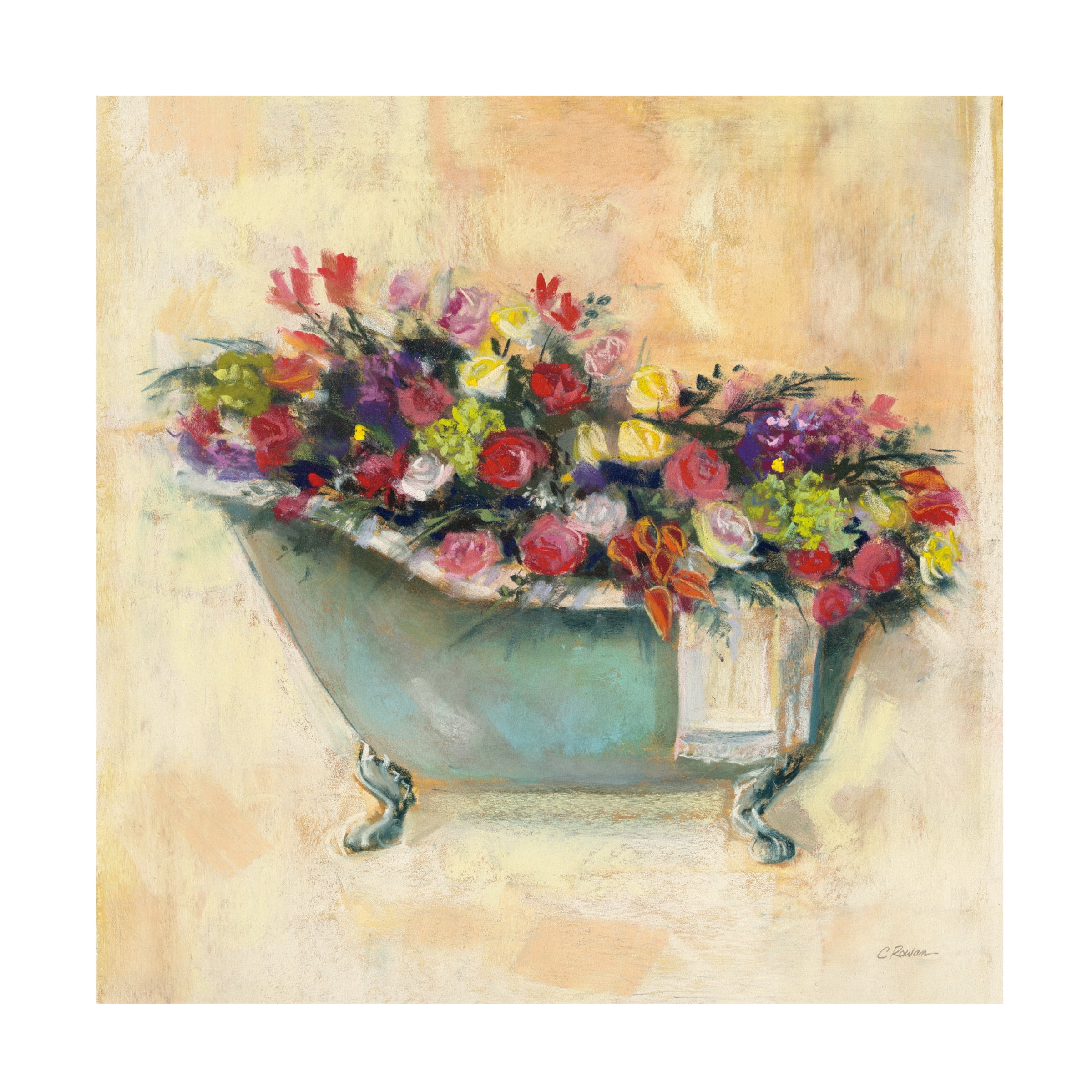 Carol Rowan 'Bathtub Bouquet I' Canvas Art