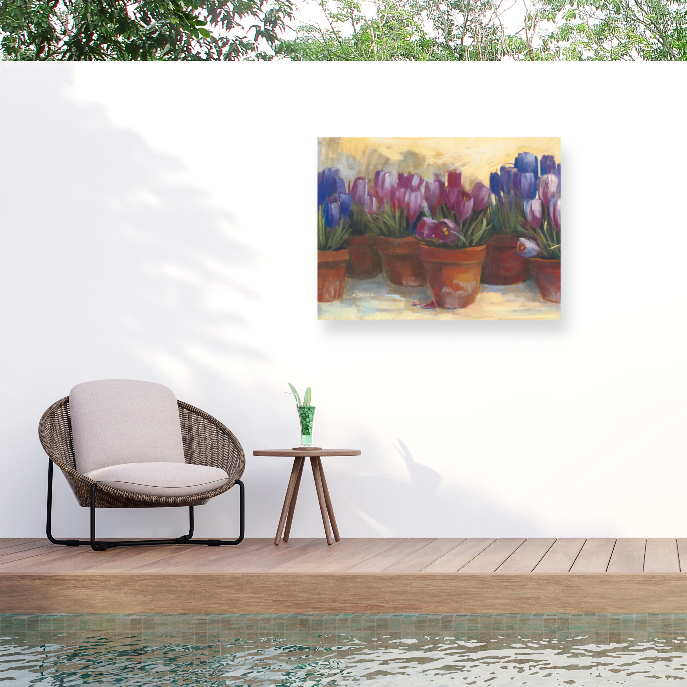 Carol Rowan Spring Crocus Floral Outdoor Canvas Print 14x19