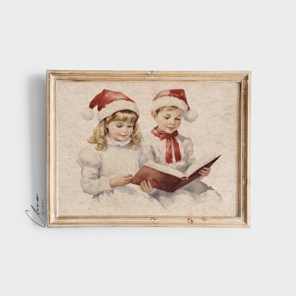 Singing Lessons Artwork Carol Singing Wall Art Print, Children Friendly Holiday Choir, Classic ...