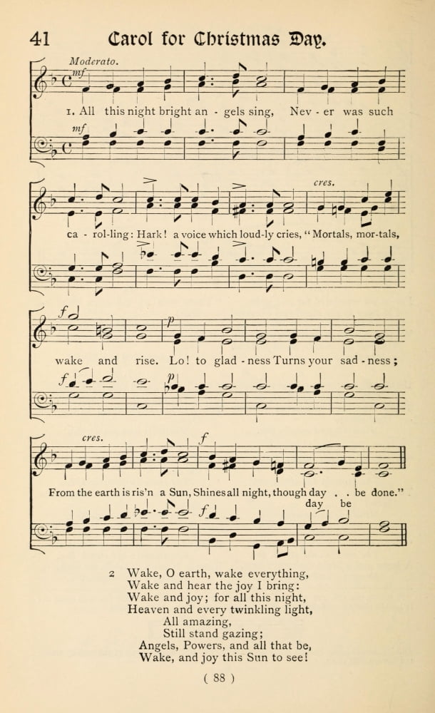 Carol for Christmas Day 1 Christmas Carols New & Old 1850 Canvas Art -  (24 x 36)