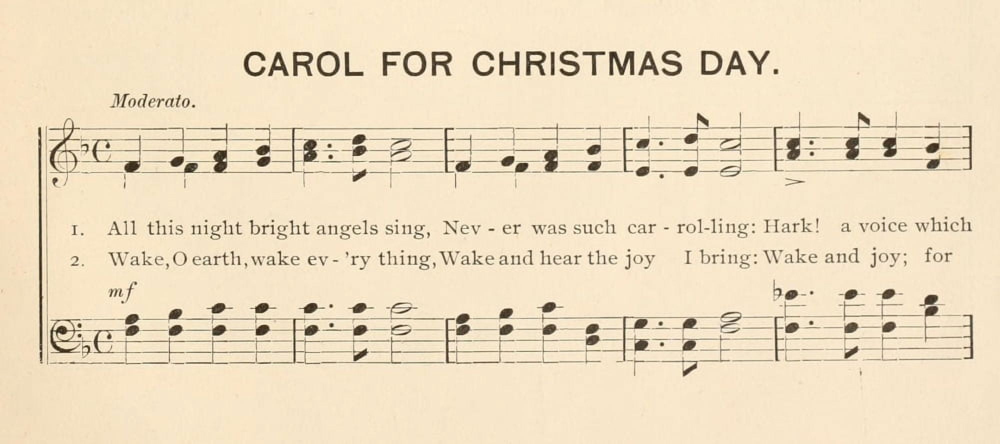 Carol for Christmas Day Christmas Carols Ancient & Modern 1897-1 Canvas Art - (24 x 36)