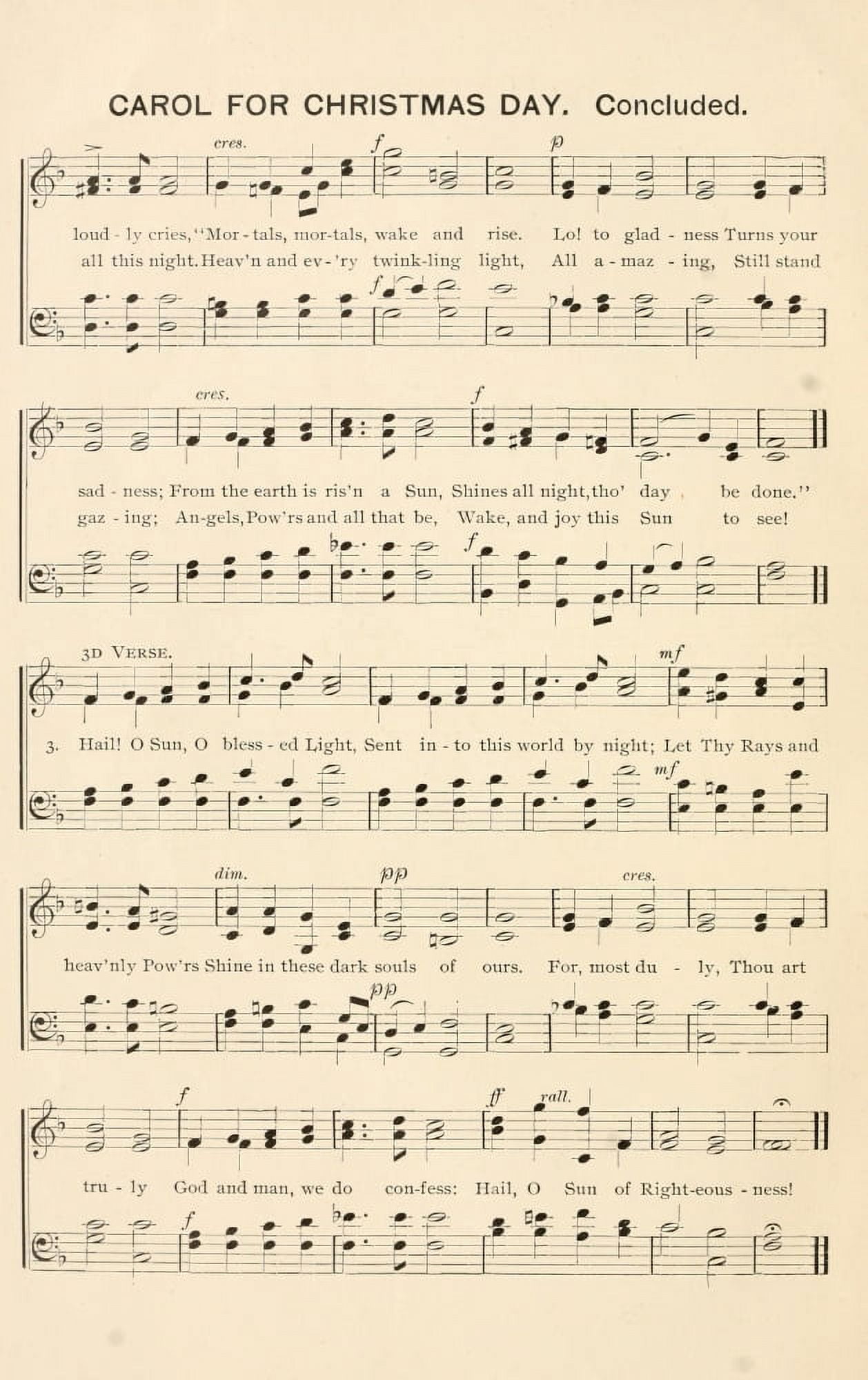 Carol for Christmas Day Christmas Carols Ancient & Modern 1897-2 Canvas Art - (18 x 24)
