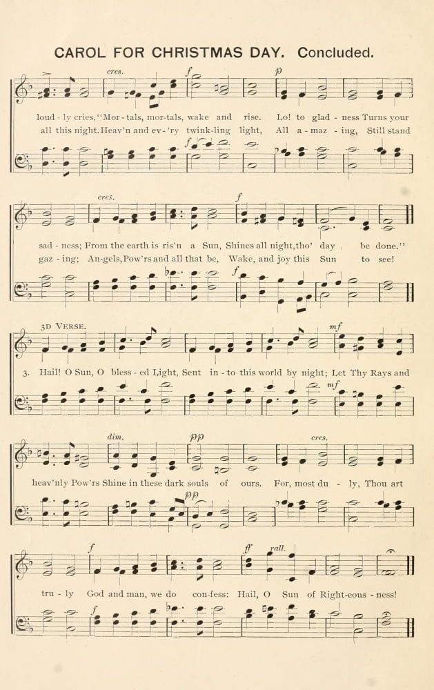 Carol for Christmas Day Christmas Carols Ancient & Modern 1897-2 Canvas Art - (24 x 36)