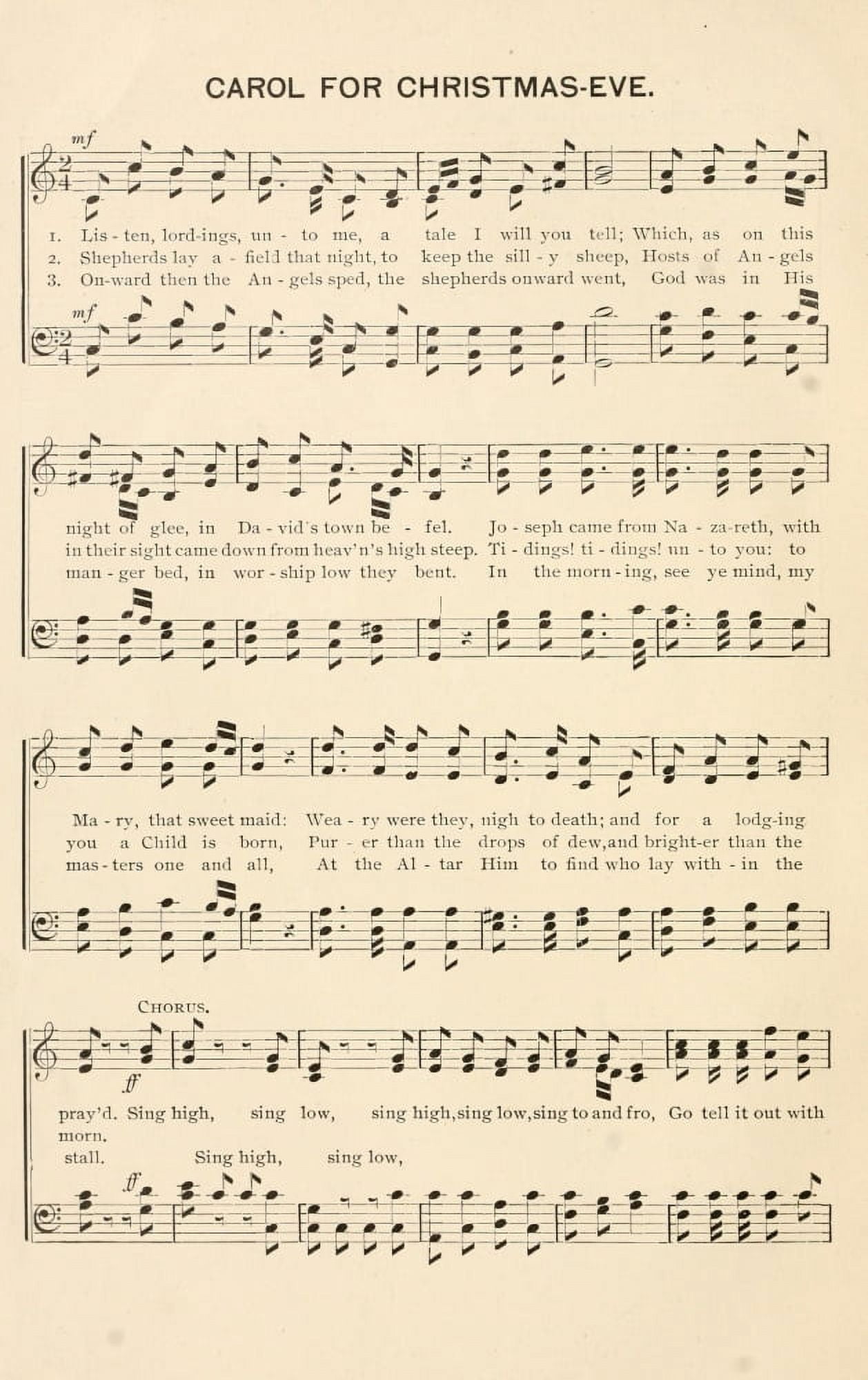 Carol for Christmas Eve 1 Gascon Christmas Carols Ancient & Modern 1897 Canvas Art - (18 x 24)
