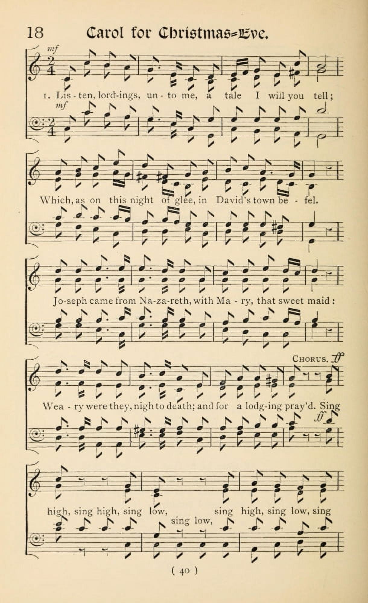 Carol for Christmas Eve Christmas Carols New & Old 1850-1 Canvas Art -  (24 x 36)