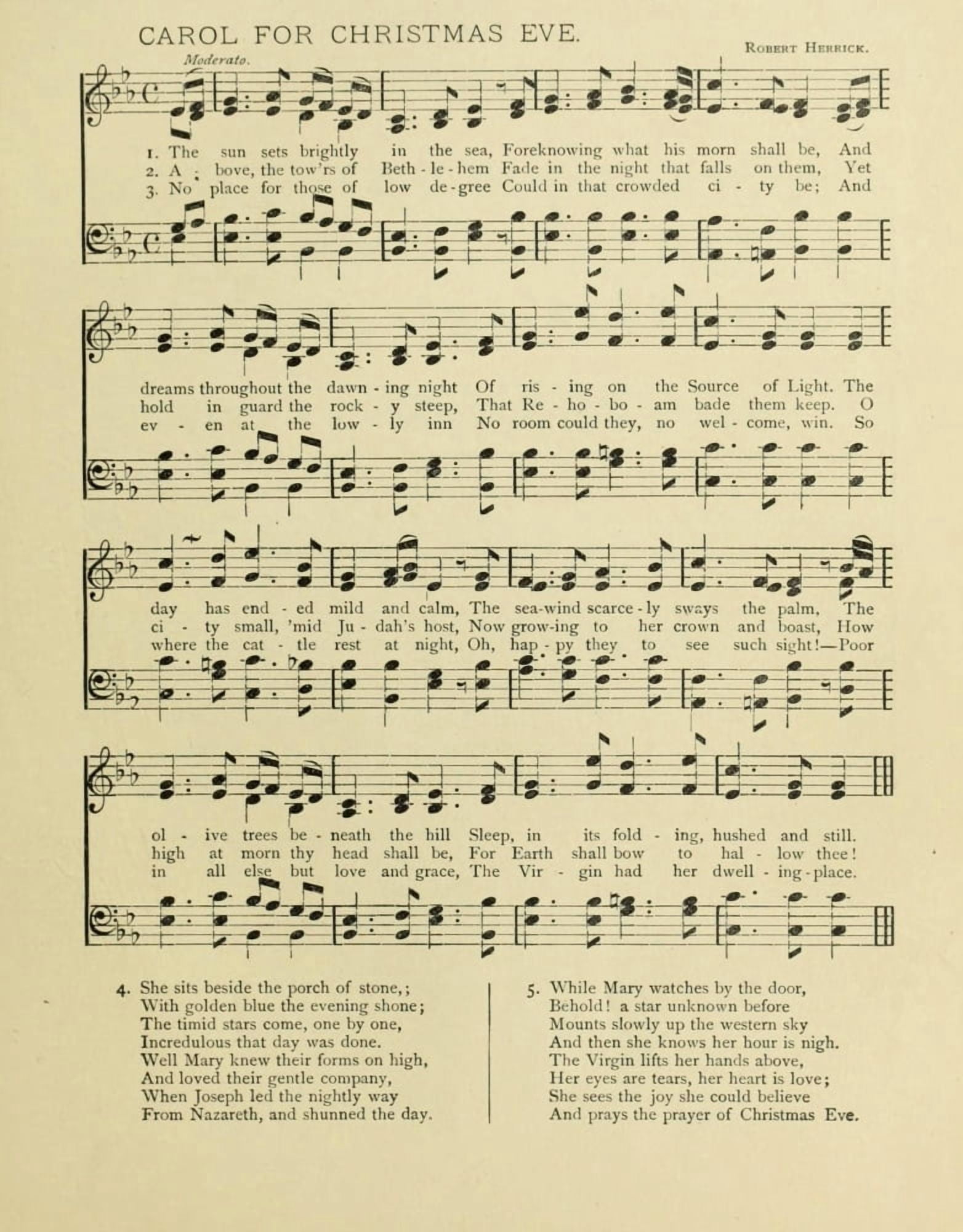 Carol for Christmas Eve Robert Herrick Christmas in Song 1891 Canvas Art - (18 x 24)