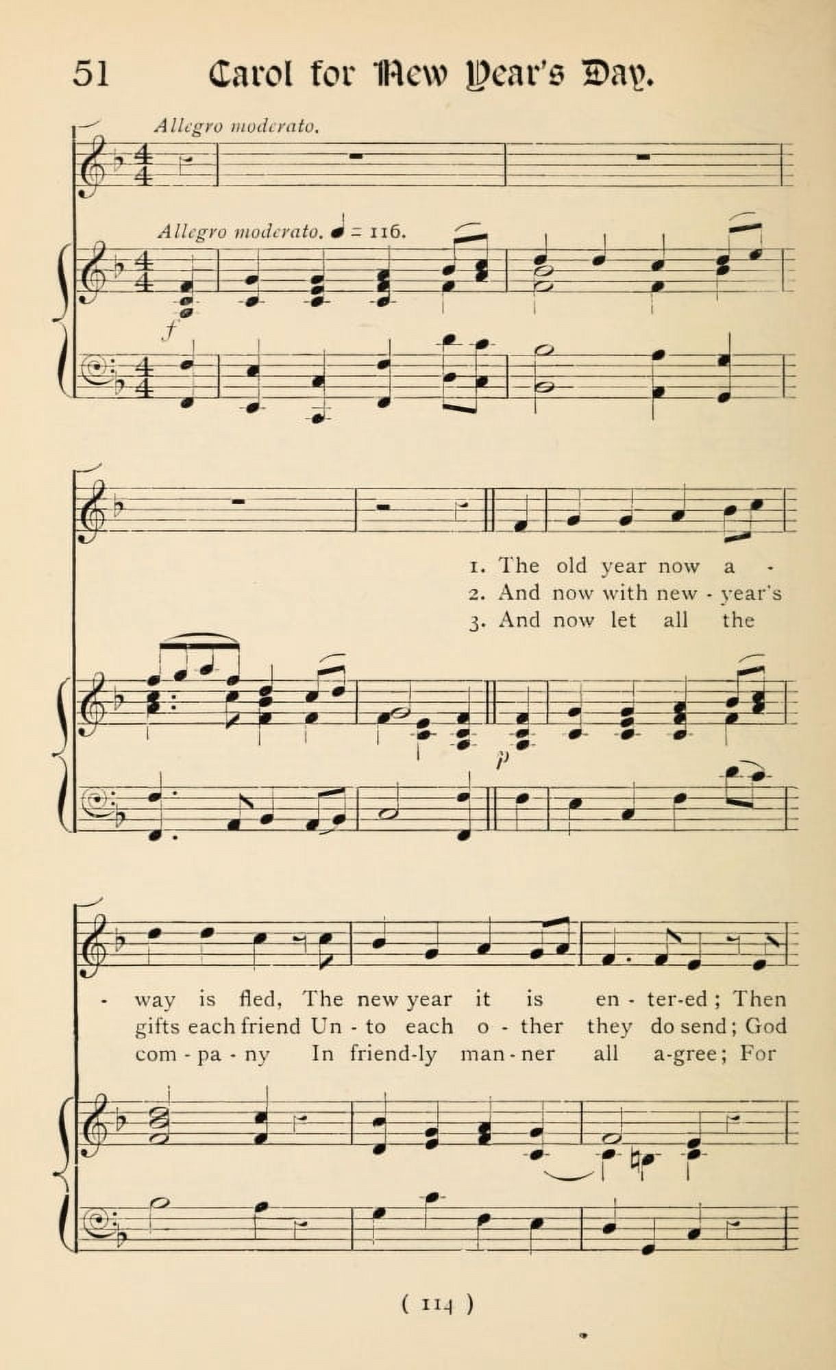 Carol for New Years Day 1 Christmas Carols New & Old 1850 Canvas Art - (18 x 24)