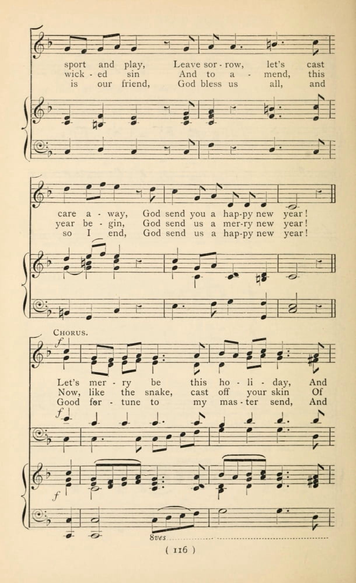 Carol for New Years Day 3 Christmas Carols New & Old 1850 Canvas Art -  (18 x 24)