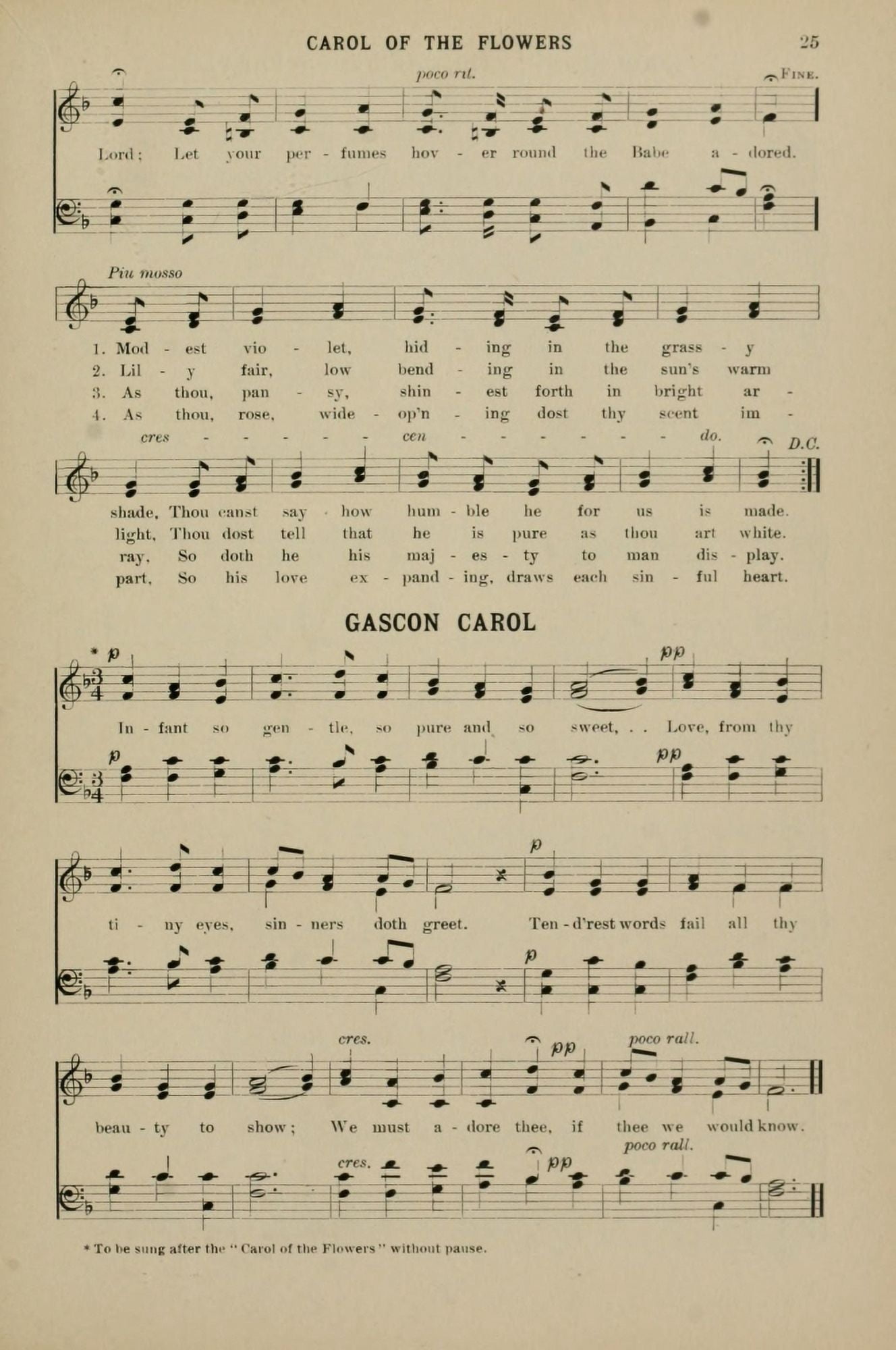 Carol of the Flowers 2 Gascon Christmas Carols & Hymns 1910 Canvas Art - (24 x 36)