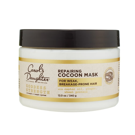 Carol's Daughter Goddess Strength Repairing Hair Mask for with Damaged Hair with Castor Oil, 12 oz