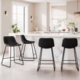 thumbnail image 1 of Carolayne 24" Bar Stools Set of 4, Counter Height Stools with Back for Kitchen Island and Dining Room, Faux Leather, Black, 1 of 6