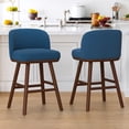 thumbnail image 1 of Carolayne 26" Bar Stool Set of 2 with Upholstered Back, for Home Kitchen, Dark Navy, 1 of 7