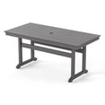 thumbnail image 1 of Carolayne 66'' Outdoor Dining Table with Umbrella Hole, Weather Resistant HDPS Rectangle Patio Table, Medium Gray, 1 of 6